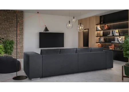 Vivian - Big Sofa mit Schlaffunktion, Boxspringfederung, Lounge Sofa mit vielen losen Kissen