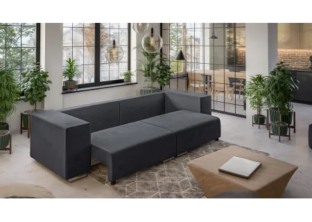 Vivian - Big Sofa mit Schlaffunktion, Boxspringfederung, Lounge Sofa mit vielen losen Kissen