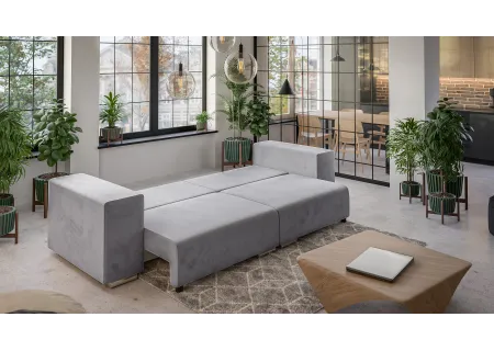 Vivian - Big Sofa mit Schlaffunktion, Boxspringfederung, Lounge Sofa mit vielen losen Kissen