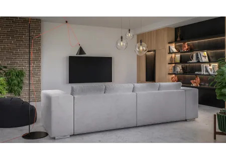 Vivian - Big Sofa mit Schlaffunktion, Boxspringfederung, Lounge Sofa mit vielen losen Kissen