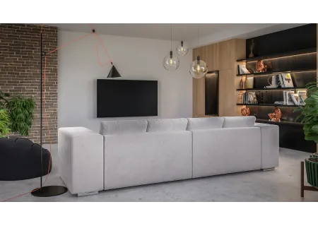 Vivian - Big Sofa mit Schlaffunktion, Boxspringfederung, Lounge Sofa mit vielen losen Kissen