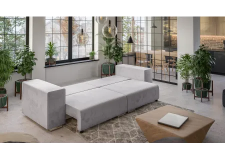 Vivian - Big Sofa mit Schlaffunktion, Boxspringfederung, Lounge Sofa mit vielen losen Kissen