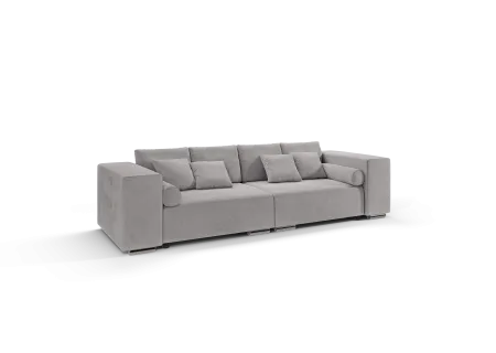 Vivian - Big Sofa mit Schlaffunktion, Boxspringfederung, Lounge Sofa mit vielen losen Kissen