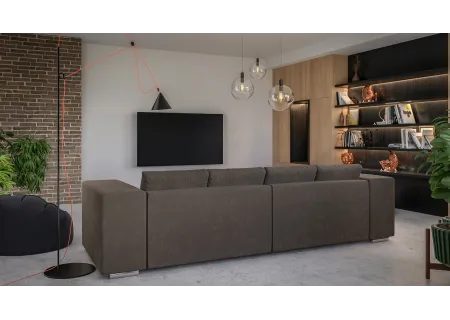 Vivian - Big Sofa mit Schlaffunktion, Boxspringfederung, Lounge Sofa mit vielen losen Kissen