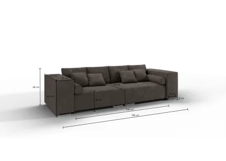 Vivian - Big Sofa mit Schlaffunktion, Boxspringfederung, Lounge Sofa mit vielen losen Kissen