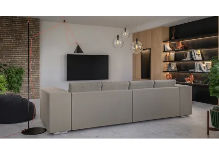 Vivian - Big Sofa mit Schlaffunktion, Boxspringfederung, Lounge Sofa mit vielen losen Kissen