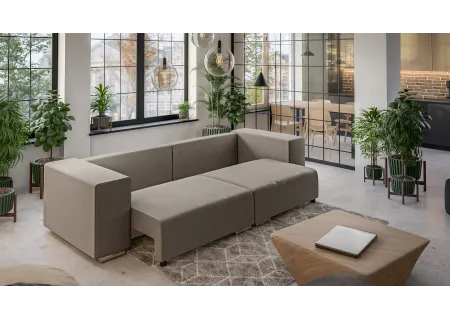 Vivian - Big Sofa mit Schlaffunktion, Boxspringfederung, Lounge Sofa mit vielen losen Kissen