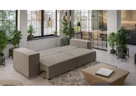 Vivian - Big Sofa mit Schlaffunktion, Boxspringfederung, Lounge Sofa mit vielen losen Kissen