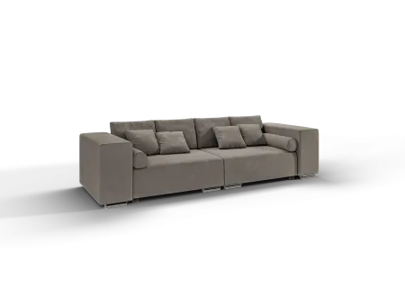 Vivian - Big Sofa mit Schlaffunktion, Boxspringfederung, Lounge Sofa mit vielen losen Kissen