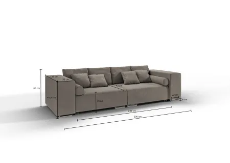 Vivian - Big Sofa mit Schlaffunktion, Boxspringfederung, Lounge Sofa mit vielen losen Kissen