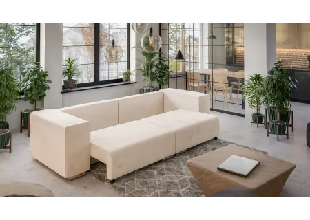 Vivian - Big Sofa mit Schlaffunktion, Boxspringfederung, Lounge Sofa mit vielen losen Kissen