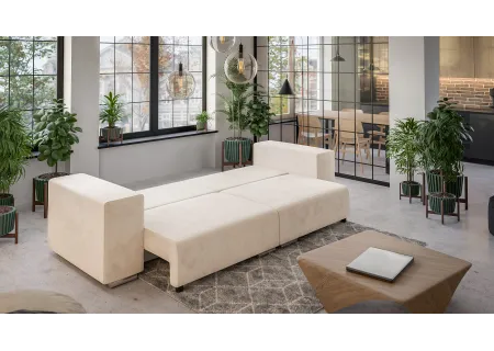 Vivian - Big Sofa mit Schlaffunktion, Boxspringfederung, Lounge Sofa mit vielen losen Kissen