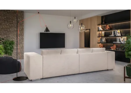 Vivian - Big Sofa mit Schlaffunktion, Boxspringfederung, Lounge Sofa mit vielen losen Kissen