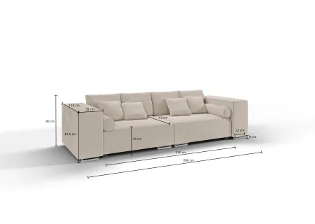 Vivian - Big Sofa mit Schlaffunktion, Boxspringfederung, Lounge Sofa mit vielen losen Kissen