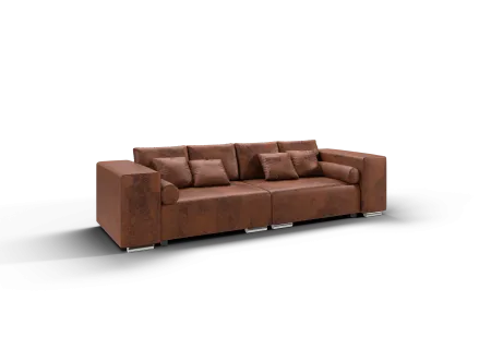 Calvin - Big Sofa mit Schlaffunktion, Boxspringfederung, Lounge Sofa mit vielen losen Kissen