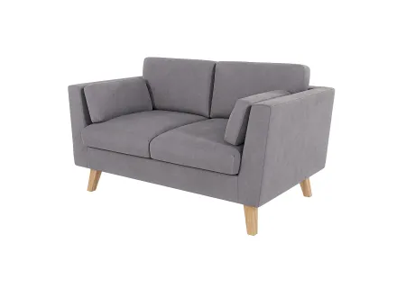 Violet - Sofa 2-Sitzer mit Holzfüßen im skandinavischen Stil