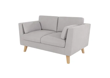 Violet - Sofa 2-Sitzer mit Holzfüßen im skandinavischen Stil