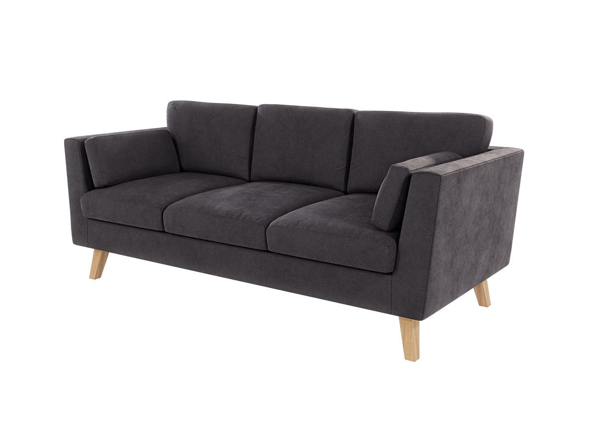 Violet - Sofa 3-Sitzer mit Holzfüßen im skandinavischen Stil