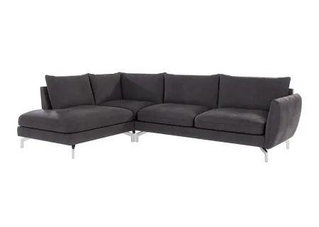 Patrick - Modernes Ecksofa mit Silber Metall Füßen