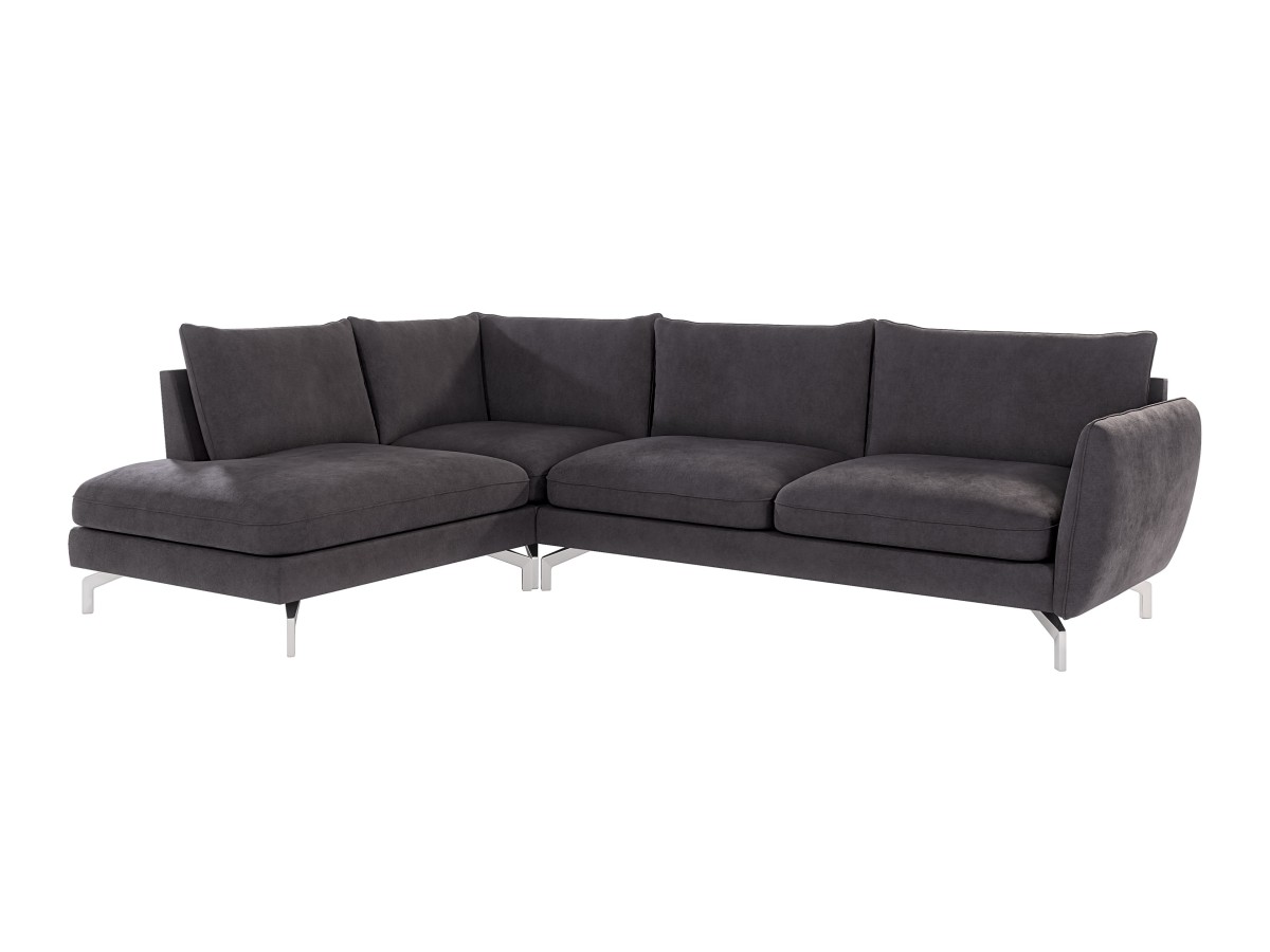 Patrick - Modernes Ecksofa mit Silber Metall Füßen