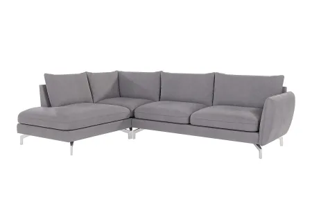 Patrick - Modernes Ecksofa mit Silber Metall Füßen