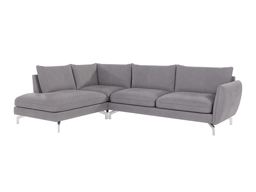 Patrick - Modernes Ecksofa mit Silber Metall Füßen