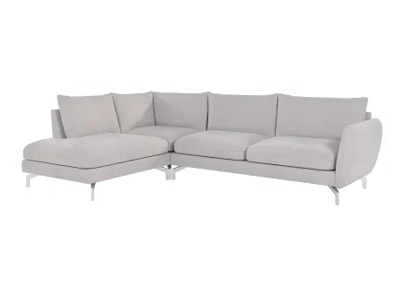 Patrick - Modernes Ecksofa mit Silber Metall Füßen