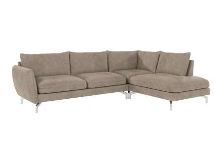 Patrick - Modernes Ecksofa mit Silber Metall Füßen