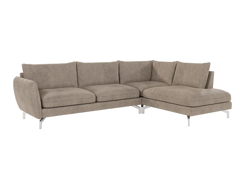 Patrick - Modernes Ecksofa mit Silber Metall Füßen