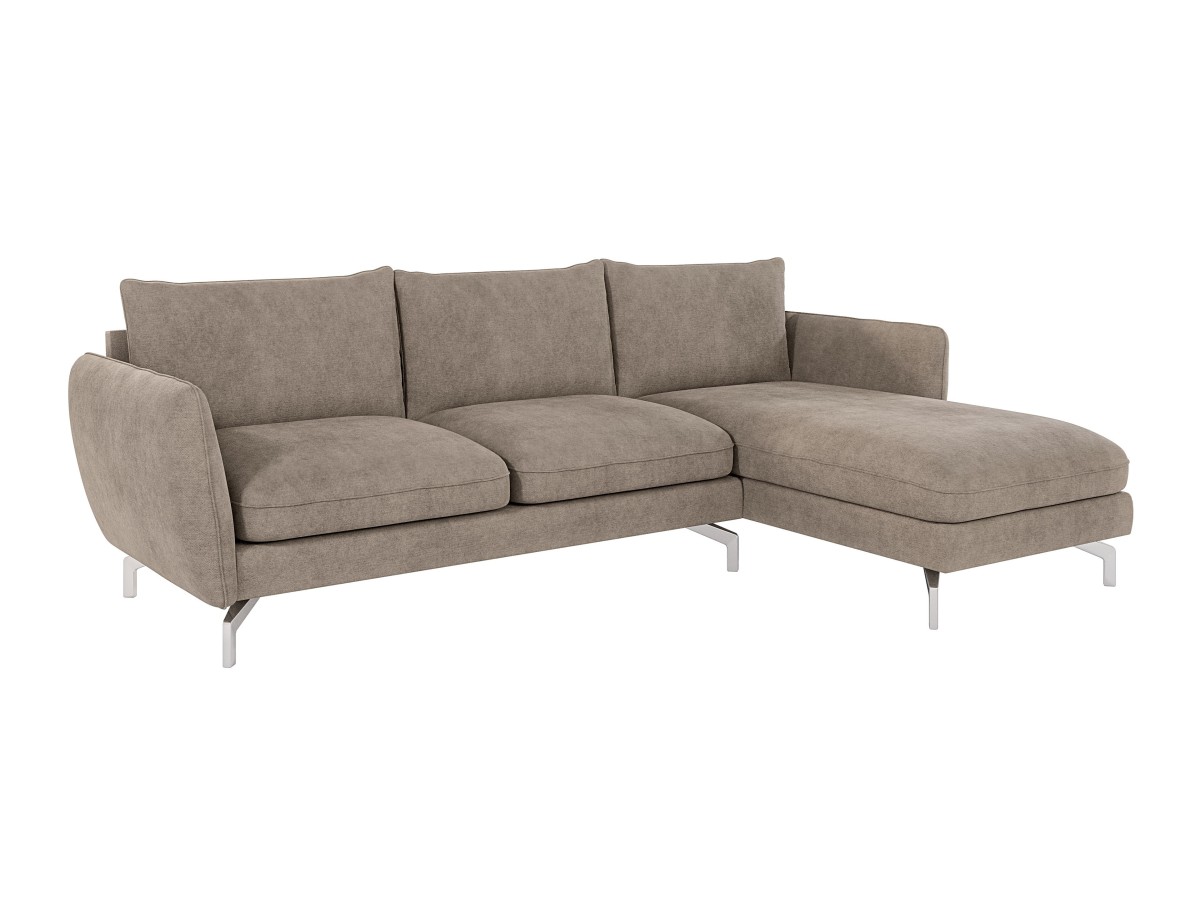 Patrick - Modernes Ecksofa mit Silber Metall Füßen