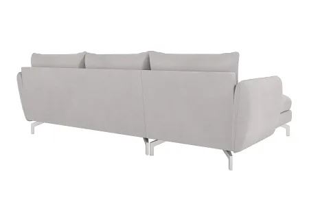 Patrick - Modernes Ecksofa mit Silber Metall Füßen