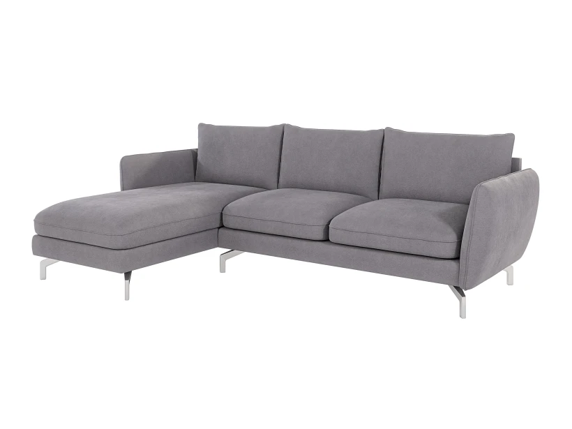 Patrick - Modernes Ecksofa mit Silber Metall Füßen