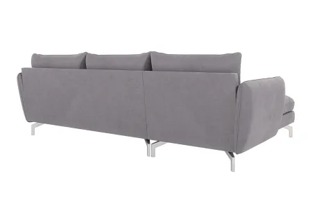 Patrick - Modernes Ecksofa mit Silber Metall Füßen