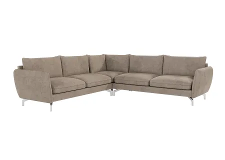 Patrick - Modernes Ecksofa mit Silber Metall Füßen