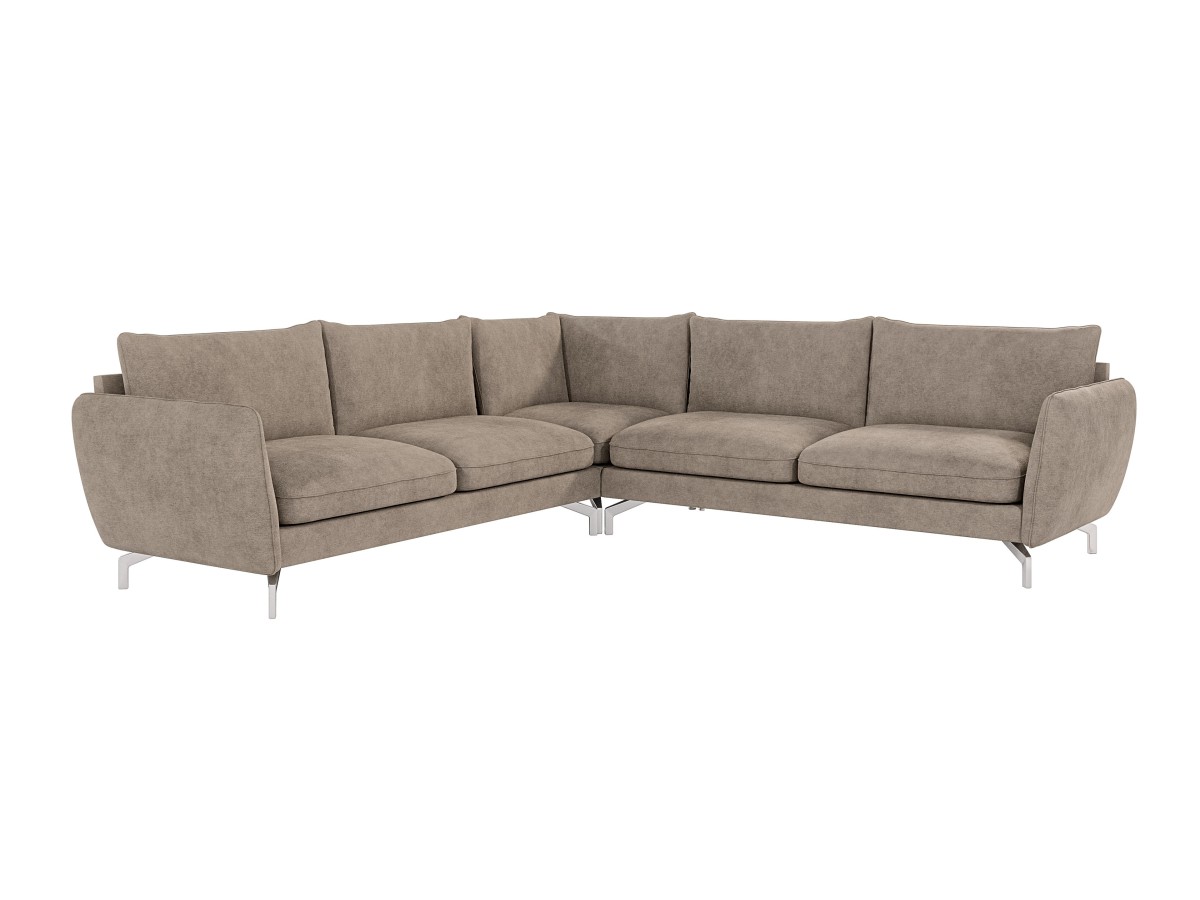 Patrick - Modernes Ecksofa mit Silber Metall Füßen