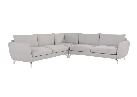 Patrick - Modernes Ecksofa mit Silber Metall Füßen