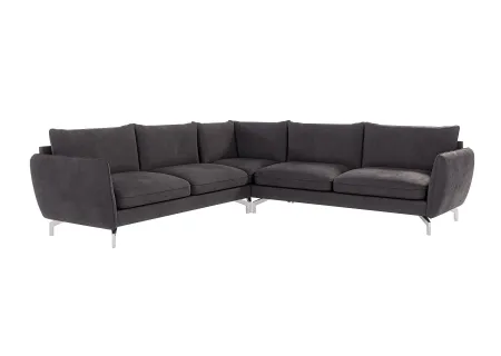 Patrick - Modernes Ecksofa mit Silber Metall Füßen