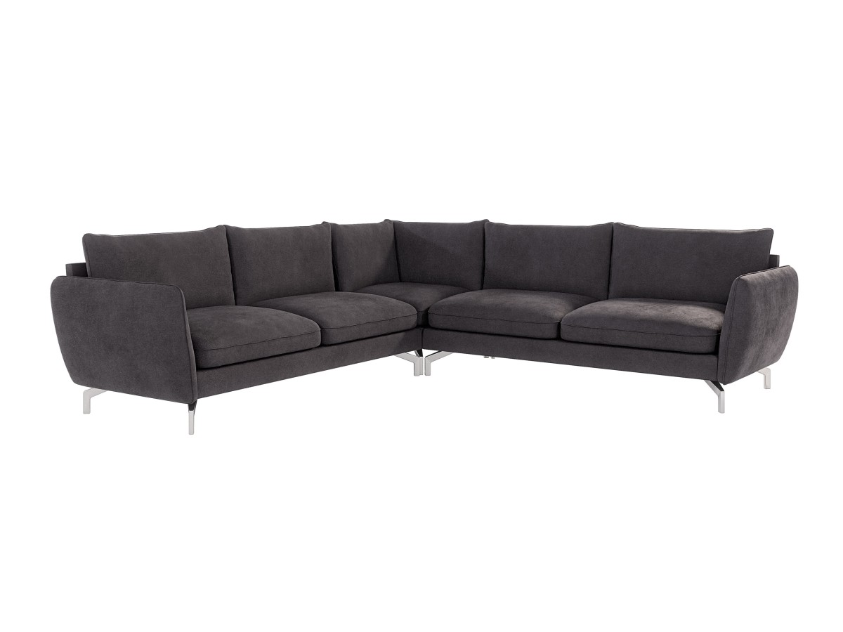 Patrick - Modernes Ecksofa mit Silber Metall Füßen