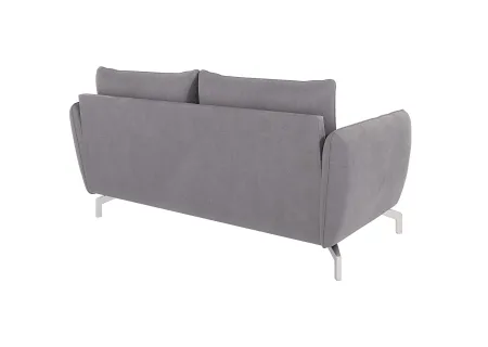 Patrick - Modernes Sofa 2-Sitzer mit Silber Metall Füßen