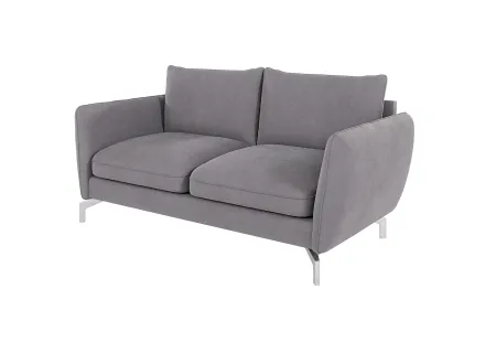 Patrick - Modernes Sofa 2-Sitzer mit Silber Metall Füßen