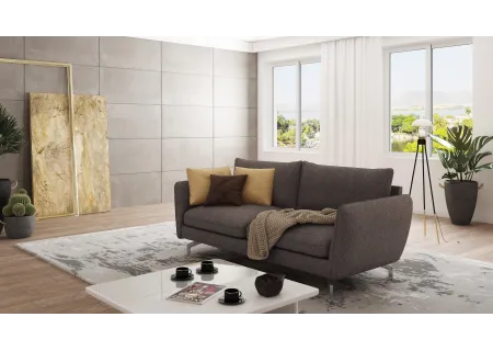 Patrick - Modernes Sofa 3-Sitzer mit Silber Metall Füßen