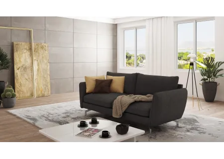 Patrick - Modernes Sofa 3-Sitzer mit Silber Metall Füßen