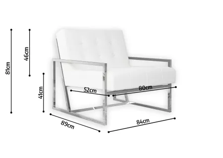 Vincent - Loungesessel mit Silber Füßen aus Bouclé-Stoff