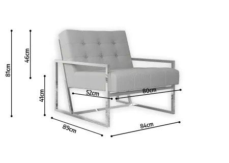 Vincent - Loungesessel mit Silber Füßen aus Bouclé-Stoff