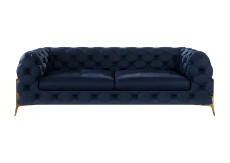 Natalie - Chesterfield Sofa 3-Sitzer mit Goldene Metall Füßen