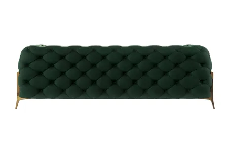 Natalie - Chesterfield Sofa 3-Sitzer mit Goldene Metall Füßen