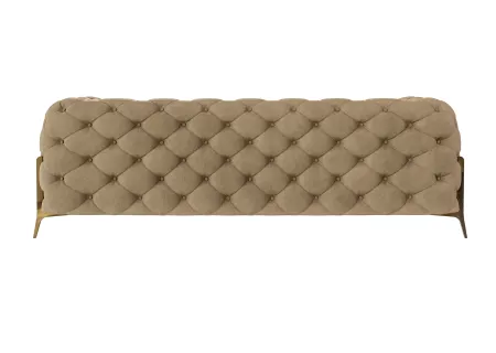 Natalie - Chesterfield Sofa 3-Sitzer mit Goldene Metall Füßen