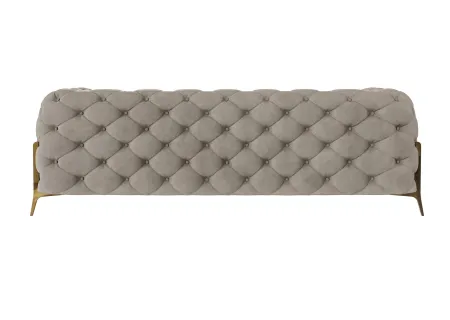 Natalie - Chesterfield Sofa 3-Sitzer mit Goldene Metall Füßen