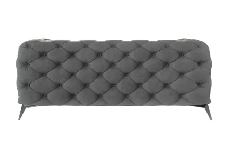 Paul - Chesterfield Sofa 2-Sitzer mit Silber Metall Füßen