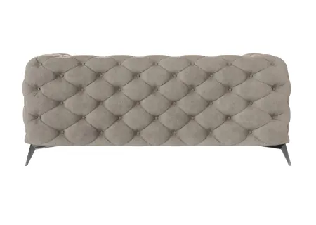 Paul - Chesterfield Sofa 2-Sitzer mit Silber Metall Füßen